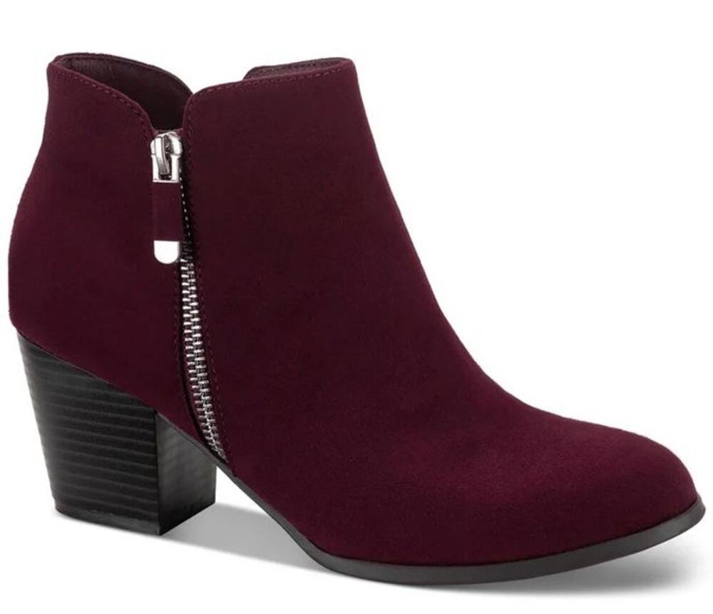 STYLE&CO Women’s 12M Masrinaa Block Heel Vegan Suede Ankle Booties | NWT